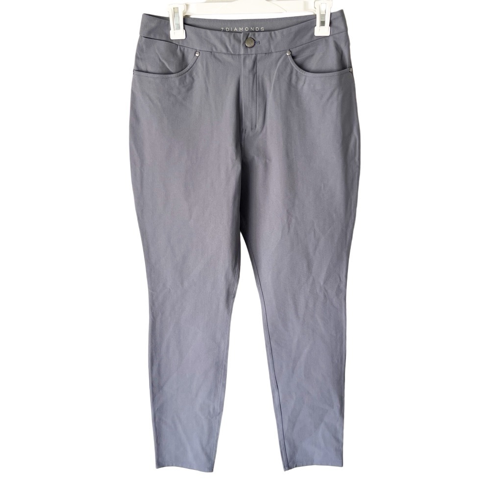 7Diamonds Pants Women's 29 Gray Infinity Straight Leg Pants Career Classic